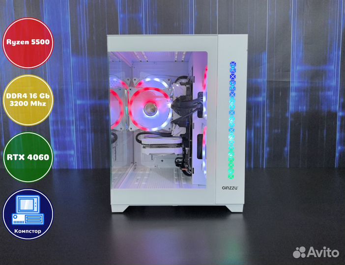 Системный блок AMD5500-RTX4060-16DDR4-WAF05796-A520