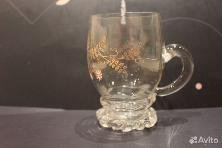 Чашка Бокал Стекло Ручная роспись. Царизм