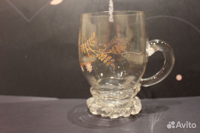 Чашка Бокал Стекло Ручная роспись. Царизм