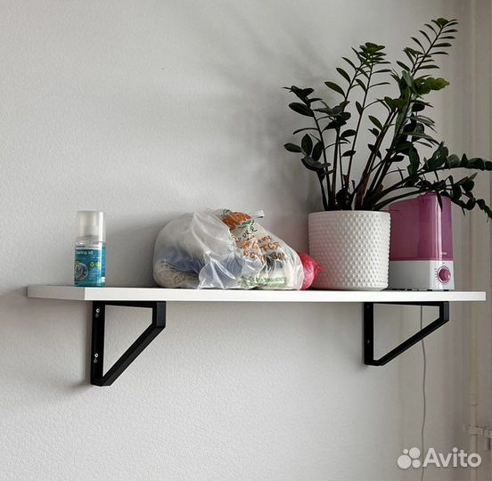 Экби ерпен Полка с консолями, белая, икеа