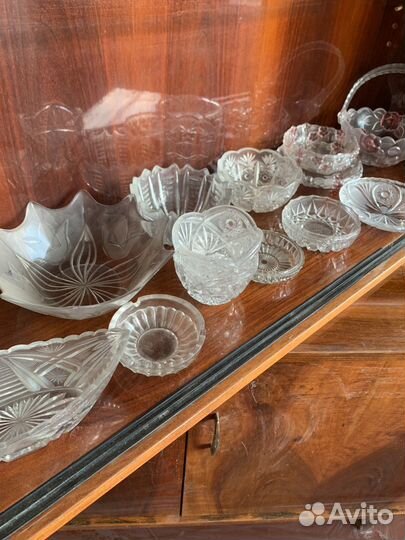 Хрустальная вазочка тарелка конфетница