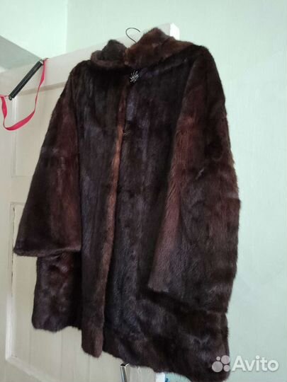 Шуба норковая с капюшоном
