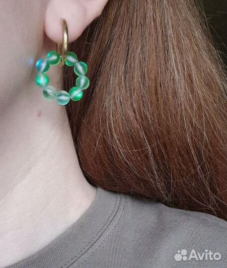 Серьги конго с австрийским хрусталем