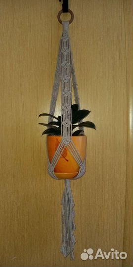 Кашпо для цветов подвесное макраме