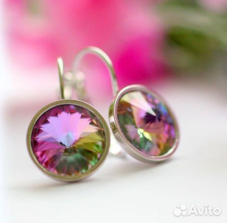 Серьги с ювелирными стразами Сваровски