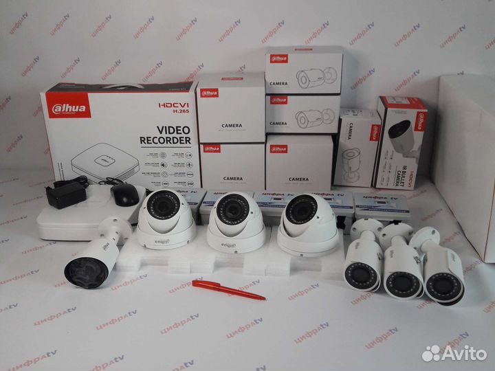 7 камер видеонаблюдения 4Мп регистратор Dahua