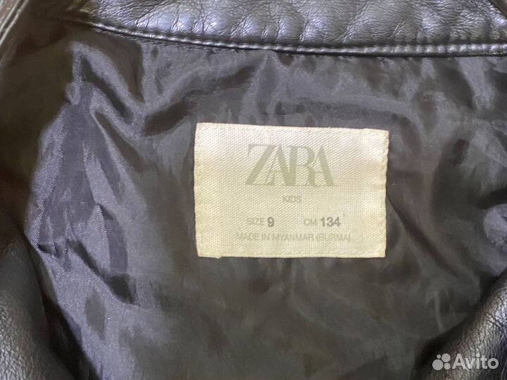 Кожаная куртка zara для девочки