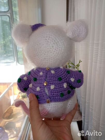Игрушка Мышь хенд мейд вязаная крючком