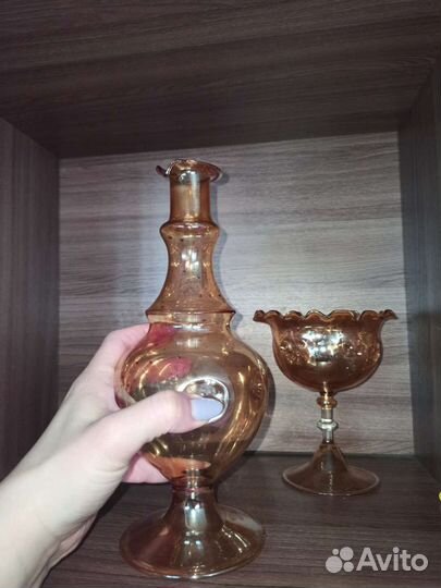 Набор графин, рюмки, ваза, конфетница