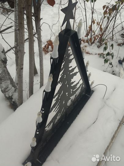 Новогоднее украшение, елка с подсветкой,металл