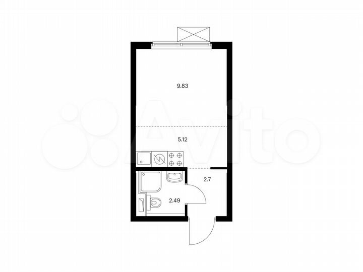 Квартира-студия, 20,1 м², 30/33 эт.