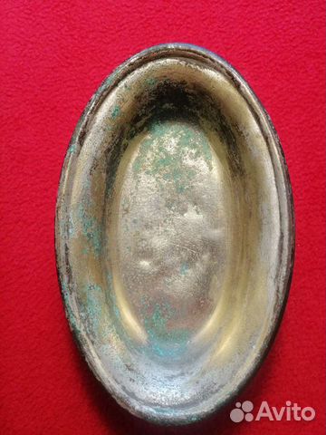 Старинная немецкая посеребренная тарелка