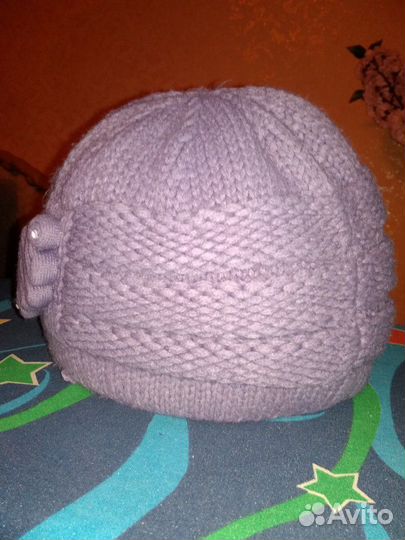 Женский шарф с береткой и шапка двойная