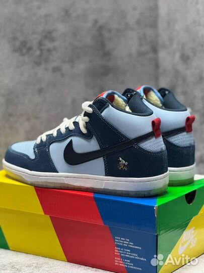 Кроссовки Nike sb dunk высокие зимние на меху