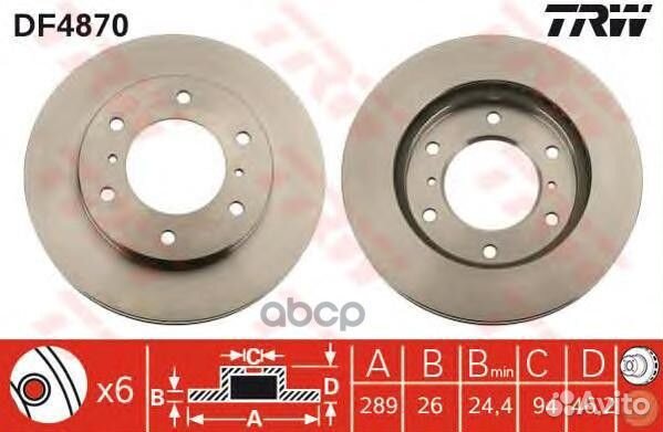 Тормозной диск DF4870 TRW