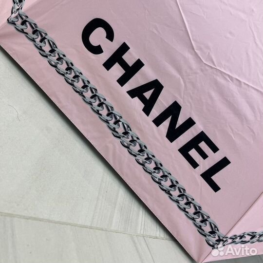 Зонт chanel с ручкой камелии (нежно-розовый)