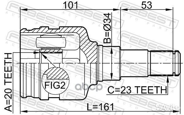 Шрус внутр toyota yaris KSP90/NLP90/NSP90/SCP90