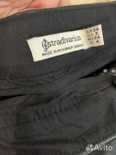 Юбка кожаная stradivarius 34