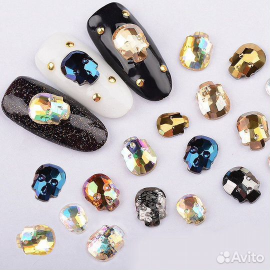 Стразы Череп для ногтей