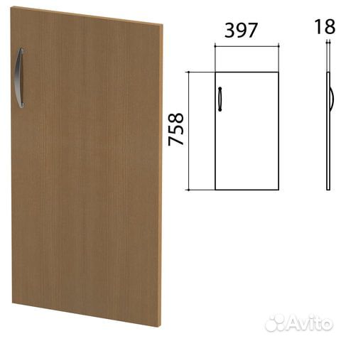 Дверь лдсп низкая Эко/Этюд, правая, 380х18х758 мм