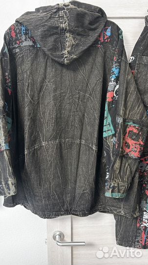 Джинсовый брючный костюм 54-58