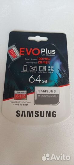 Карта памяти micro sd 64 gb