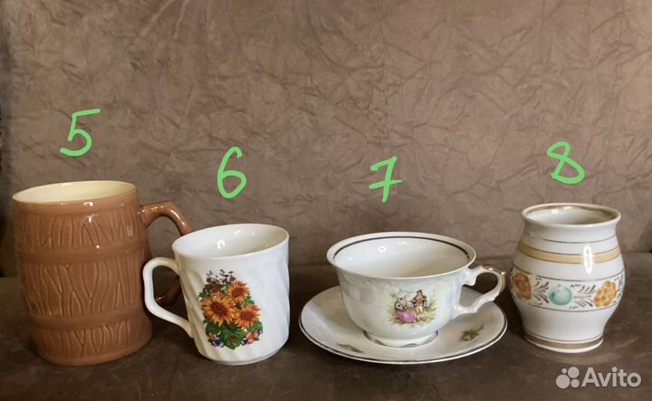 Кружки и чайные пары фарфор: СССР, Польша, гдр