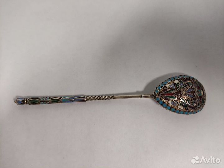 Серебряная ложка перегородчатая эмаль 84 проба