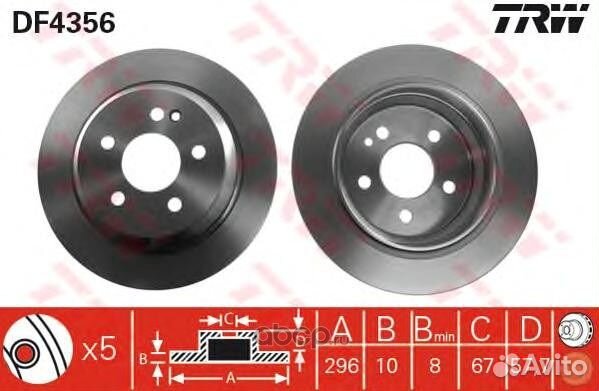 Тормозные диски TRW DF4356