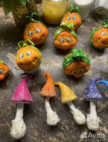 Ватные елочные игрушки ручная работа