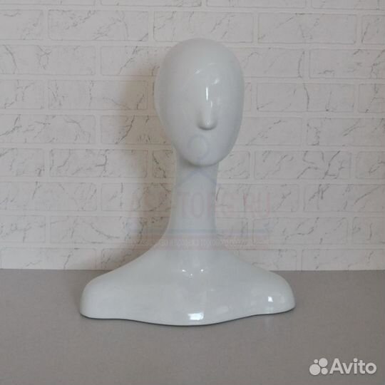 Манекен голова белый глянец (Арт: Г-404)