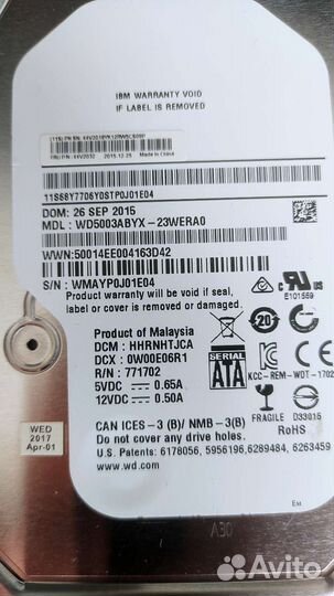 Жесткий диск HDD 500 Gb 3,5 дюймов SATA 2