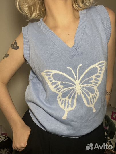 Жилет женский голубой