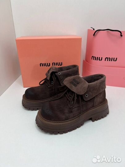 Ботинки женские осень MIU MIU