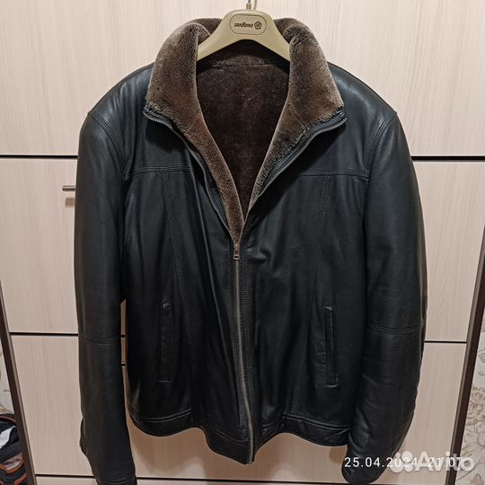 Куртка мужская зимняя экокожа 52-54