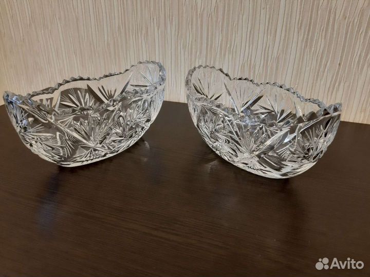 Хрусталь СССР вазы, салатницы, фужеры, маслёнка