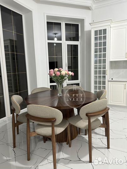 Стол из керамогранита, стол из дерева/Стулья