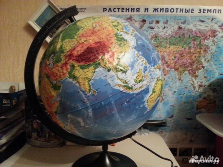 Глобус Земли физико-политический рельефный