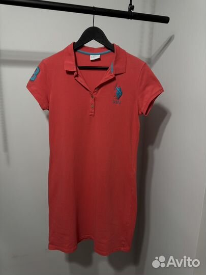 Коралловое платье U.S. Polo