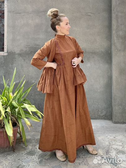 Платье в Бохо стиле, кубовая набойка