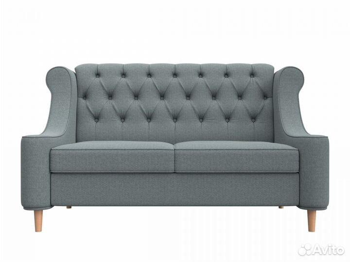 Диван кухонный прямой Бронкс, рогожка, амур серый