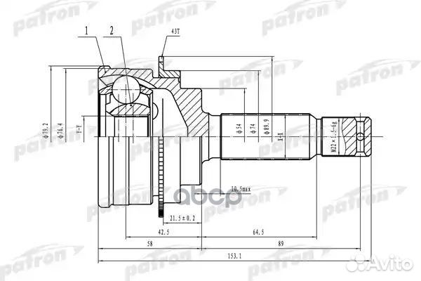 Наружн к-кт 25x54x29 ABS:43T mitsubishi: Colt V