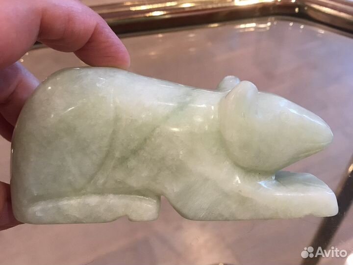 Нефрит, фигурка Крыска, винтаж