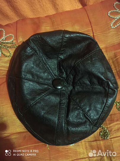 Мужская кожаная кепка