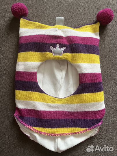 Шапка шлем для девочки 50 52