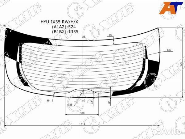 Стекло заднее hyundai tucson