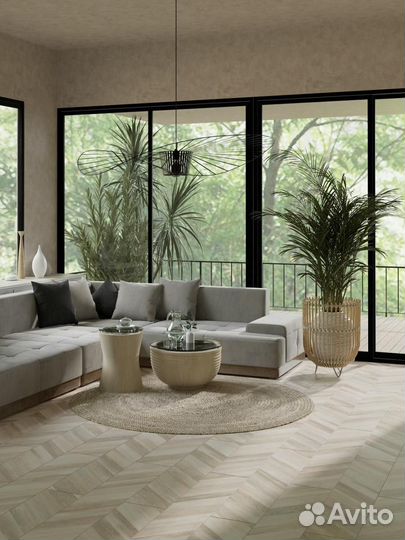 Ламинат елочкой Egger шампань