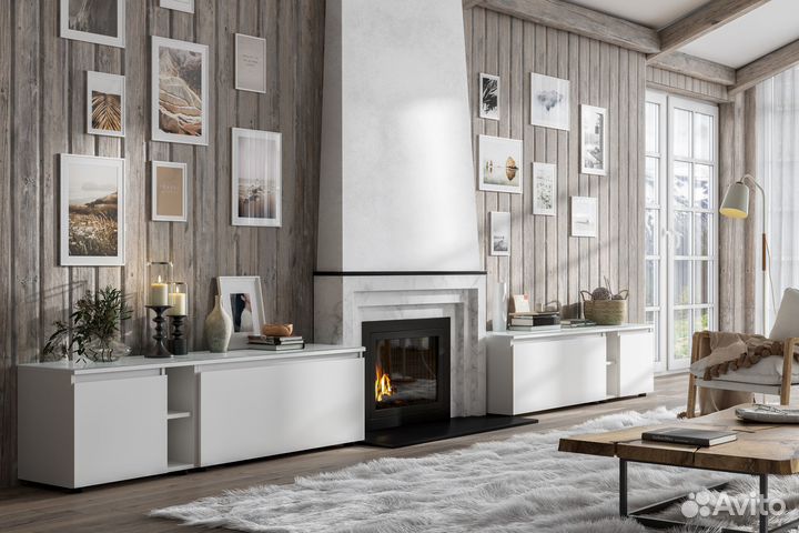 Гостиная стенка белая модули новая под ikea-стиль