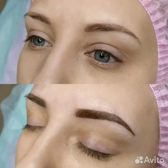 Перманентный макияж бровей, татуаж