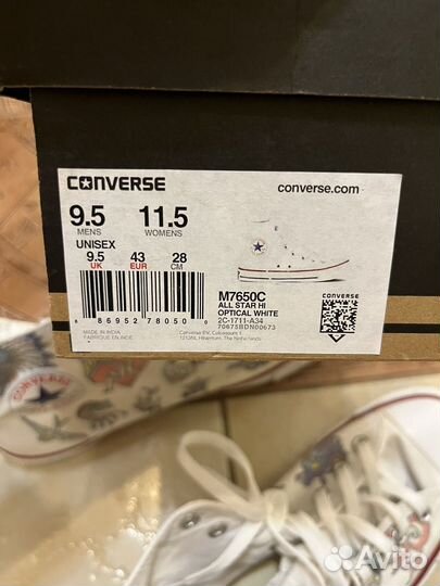 Кеды converse мужские 43